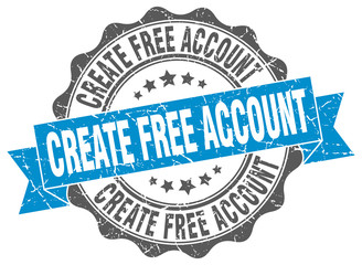 Obraz premium create free account stamp. sign. seal