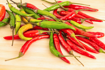 background spicy vegetable red green chilli many pods ingredients asian cuisine