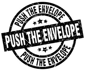 push the envelope round grunge black stamp