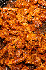 culinary pattern pork slices fried seasoned background vertical background