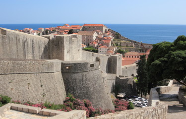 Dubrovnik Croatia, May 24 2018: Old town walls