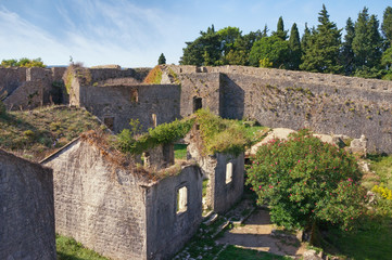 Ancient fortifications. View of Spanjola Fortress  ( Spanish fortress ), Herceg Novi city, Montenegro