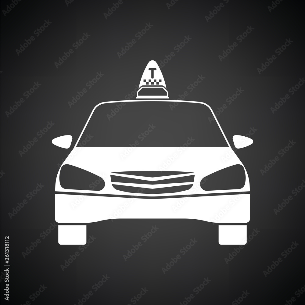 Poster taxi icon front view