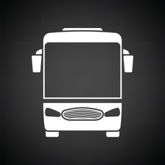 Obraz premium Tourist bus icon front view