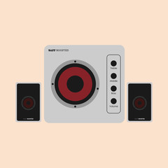 Stereo Speaker System with Subwoofer and volume control