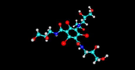 Iohexol molecular structure isolated on black