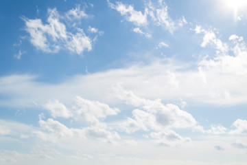 blue sky with white clouds, nature background
