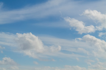 blue sky with white clouds, nature background