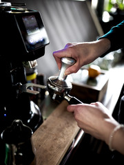 Barista Coffee Maker Machine Grinder Portafilter Concept