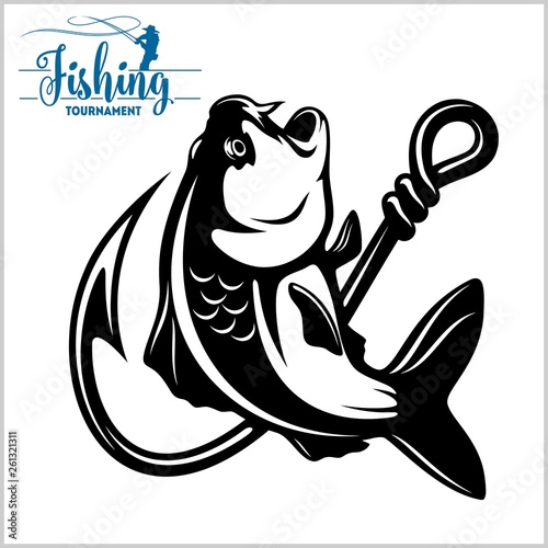 Download "Carp fish. Fishing club sign or emblem. Fisherman sport ...