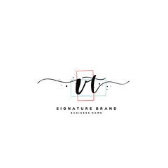 V T VT Initial letter handwriting and  signature logo.