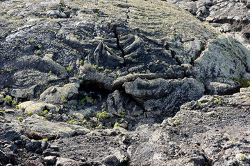 Surface of frozen lava. Frozen lava background