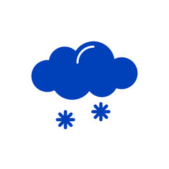 Snow icon isolated on white background. Flat and outline style vector illustration.