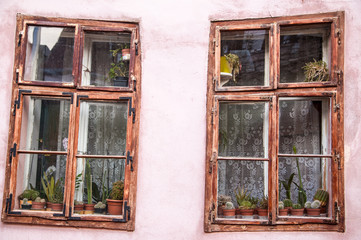 Window views in Sighisoara, Romania