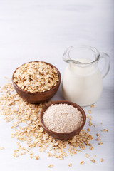 Vegan non dairy oat milk