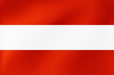 Vector national flag of Austria. Beautiful illustration with texture of waves.