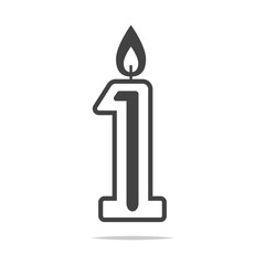 Number 1 first candle icon