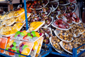 many fruits in thai market