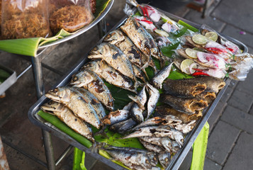 Dried fish at the local 24 hour market phuket town