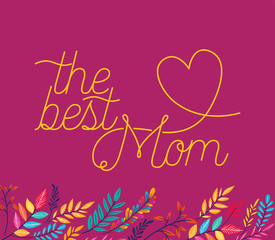 happy mothers day card with floral decoration