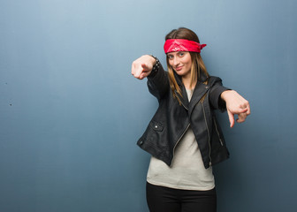 Young russian woman cheerful and smiling