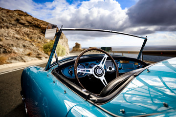 Summer road and free space for your decoration. Big car 