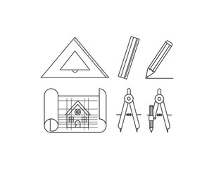 Fototapeta premium construction tools set items