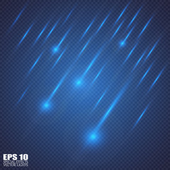 Vector sparkling falling star. Stardust trail. 