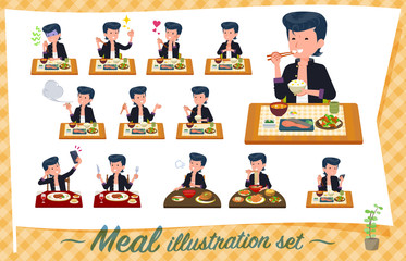 Obraz premium flat type Bad student boy_Meal