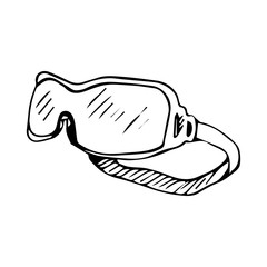ski goggles vector sketch