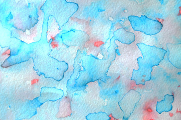 Fototapeta premium Gentle watercolor background. Blue and pink colors. Design postcard, invitation, wedding, valentine's day, women's day, holiday.