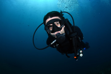 Extreme sports - diving and snorkeling in Bali.