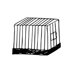 cage for birds vector sketch