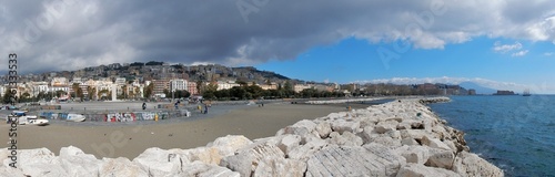Napoli Panoramica Della Spiaggia Di Rotonda Diaz Stock