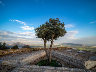 Mount precipice in Nazaret, Christian symbol in Nazareth, view of the Azriel Valley.