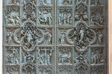 Door of Cathedral Or Duomo Di Milano. Milan. Italy