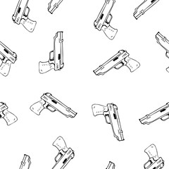 pistol pattern vector sketch