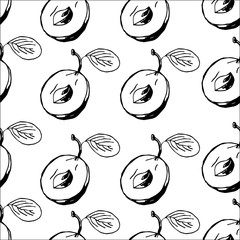 plum pattern vector sketch
