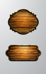 Vector realistic illustration of wooden signboard