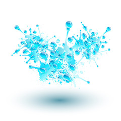 Blue water splash, vector illustration.