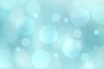 Abstract gradient blue turquoise shiny blurred background texture with circular bokeh lights. Beautiful backdrop. Space for design.