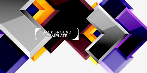 Glossy modern geometric background, abstract arrows composition