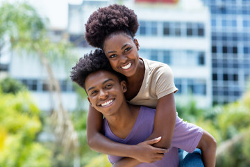 Young african american love couple