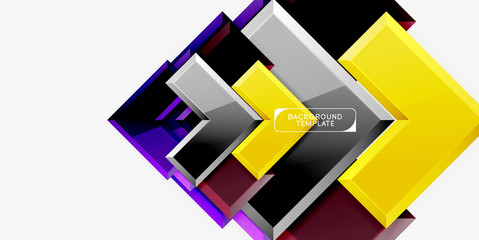 Glossy modern geometric background, abstract arrows composition