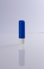 chat stick blue tube isolated on white background
