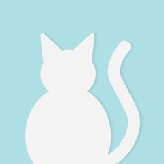 happy cat silhouette- vector illustration