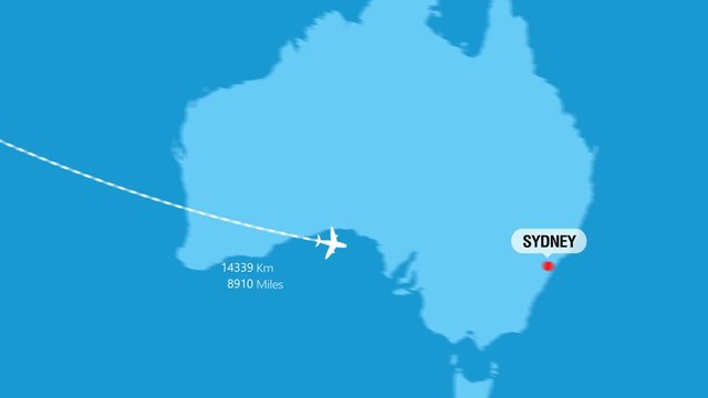 Paris to Sydney Flight Travel Route