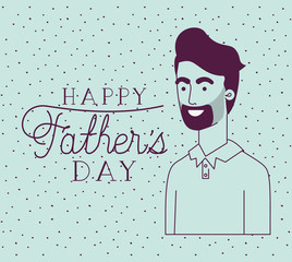 happy fathers day card with dad character