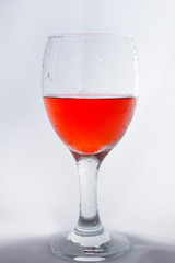 glass of wine on white background