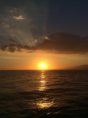 サンタモニカビーチの夕焼け